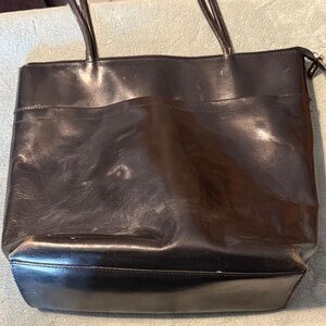 HOBO Classic Black Leather Tote